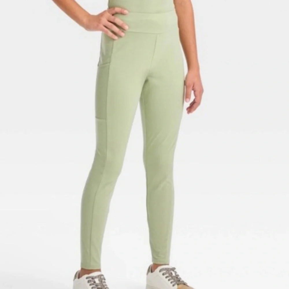 Art Class Girls leggings with pockets green XL NWT